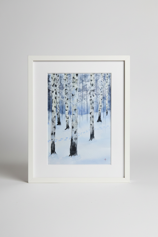 Winterbirken - Aquarell