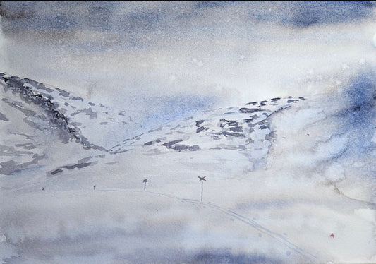 På tur - akvarell