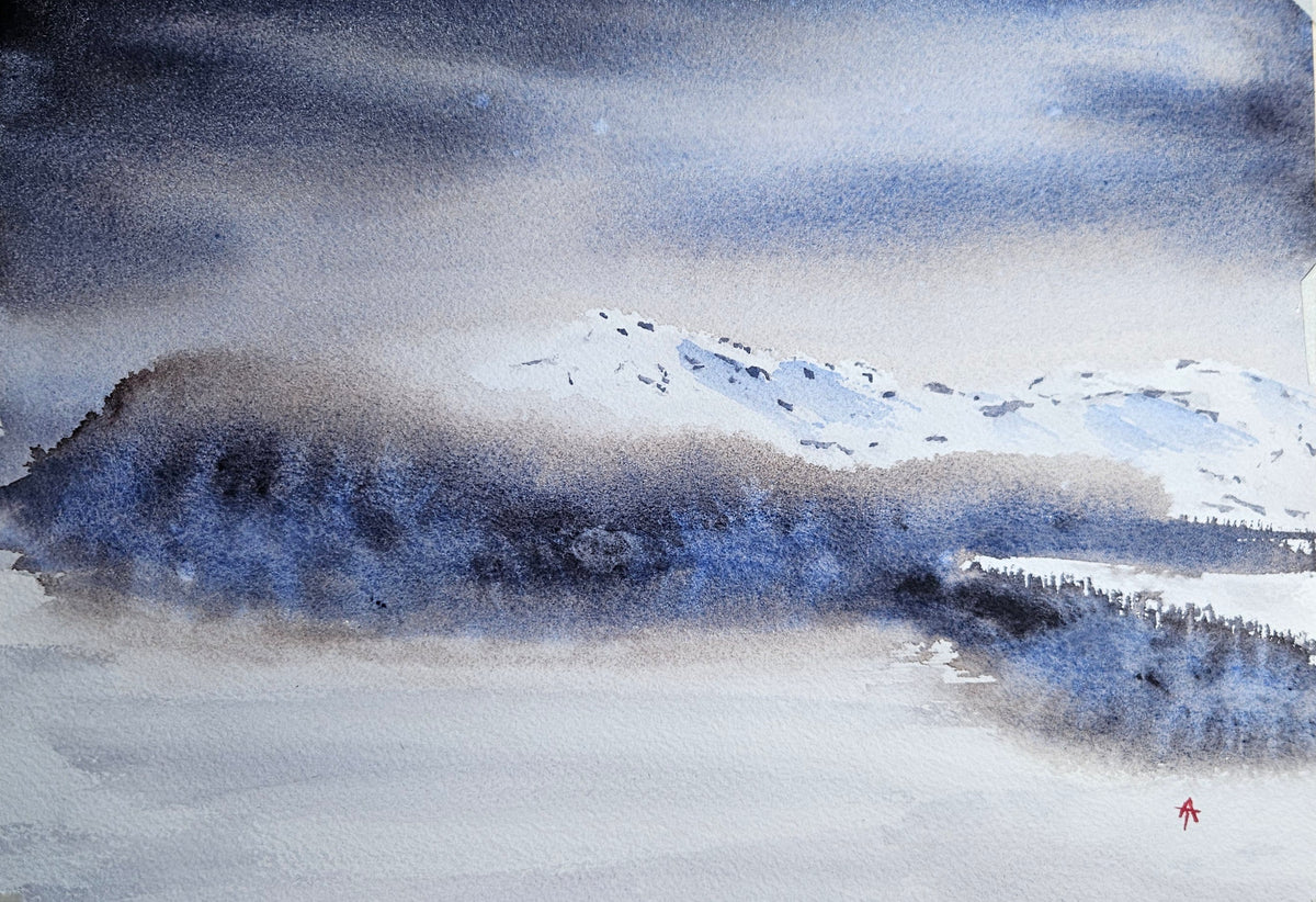 Mountain view - watercolor