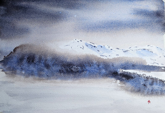 Mountain view - watercolor